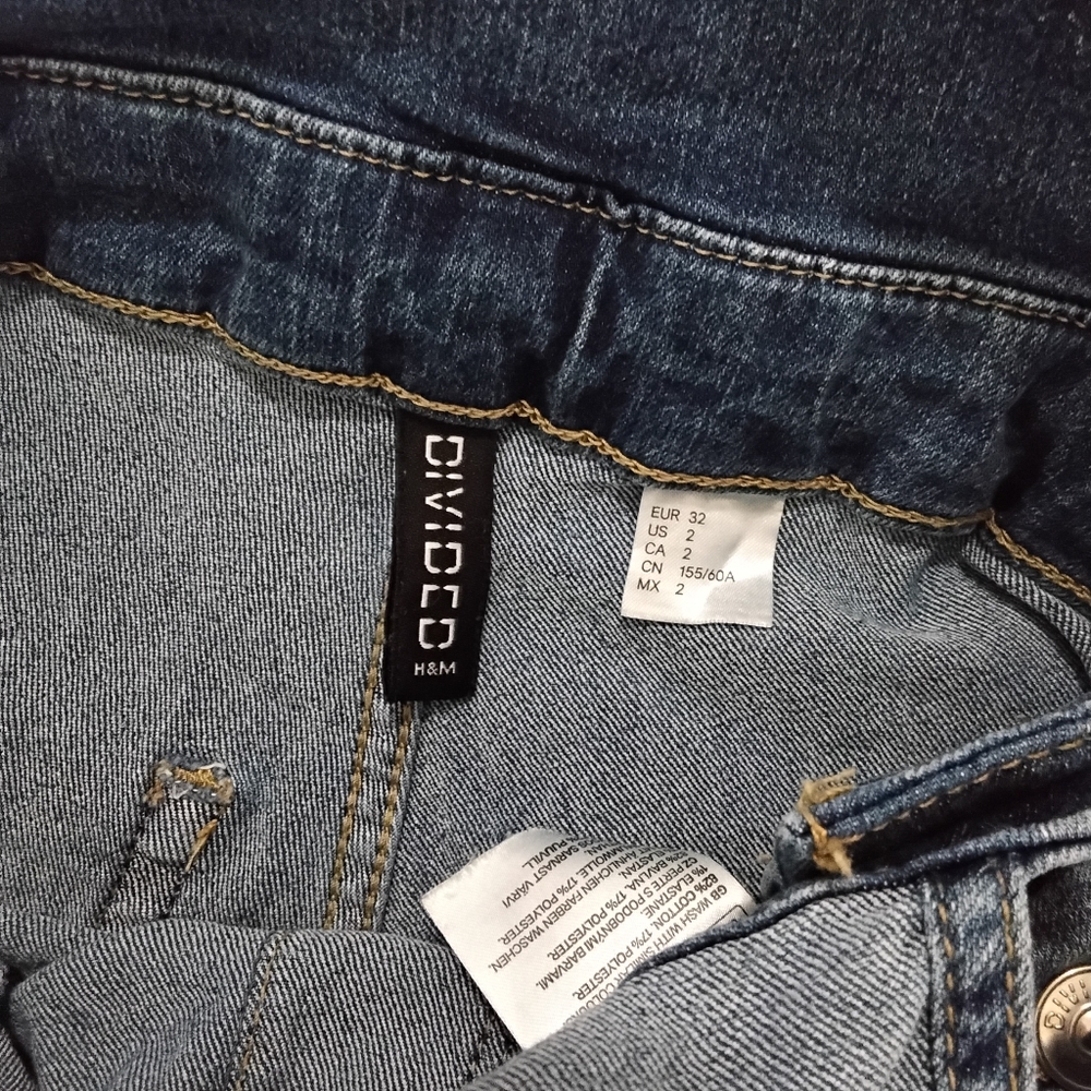 Divided Denim Overalls Juniors Size 2 Casual Boho Western Comfy Bohemian Y2K 90s - Picture 3 of 6